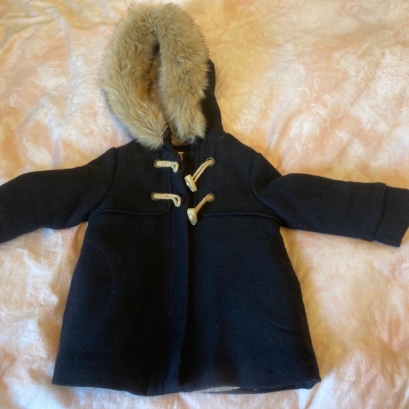 Zara fur wool coat(sold) - Picture 2 of 4